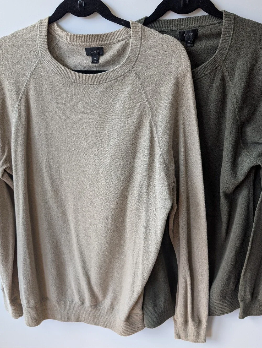 J.Crew 100% Cotton Raglan Crewneck Sweater Bundle (Set of 2, Size M)